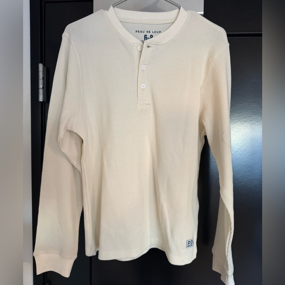 Peau De Loup Off-White Long Sleeve Henley